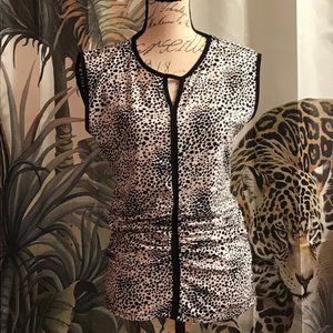 ADRIANNA PAPELL SEXY CINCHED ANIMAL PRINT TOP SMALL